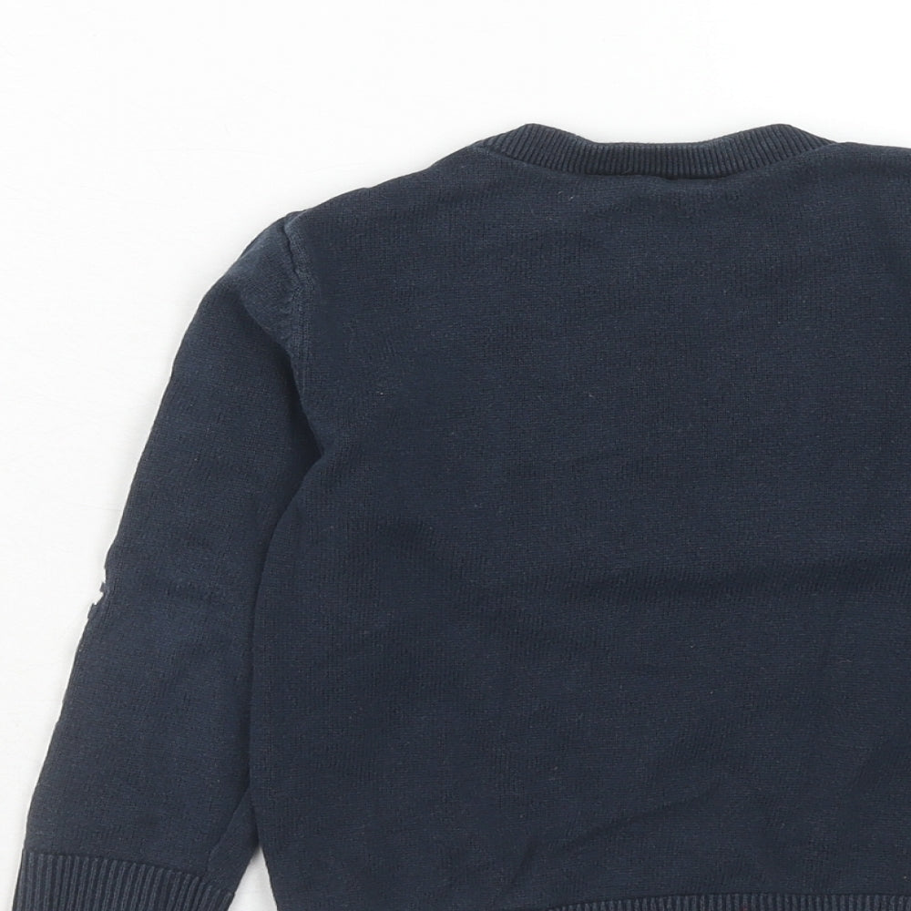 H&M Boys Blue Round Neck Cotton Pullover Jumper Size 2-3 Years Pullover - NASA