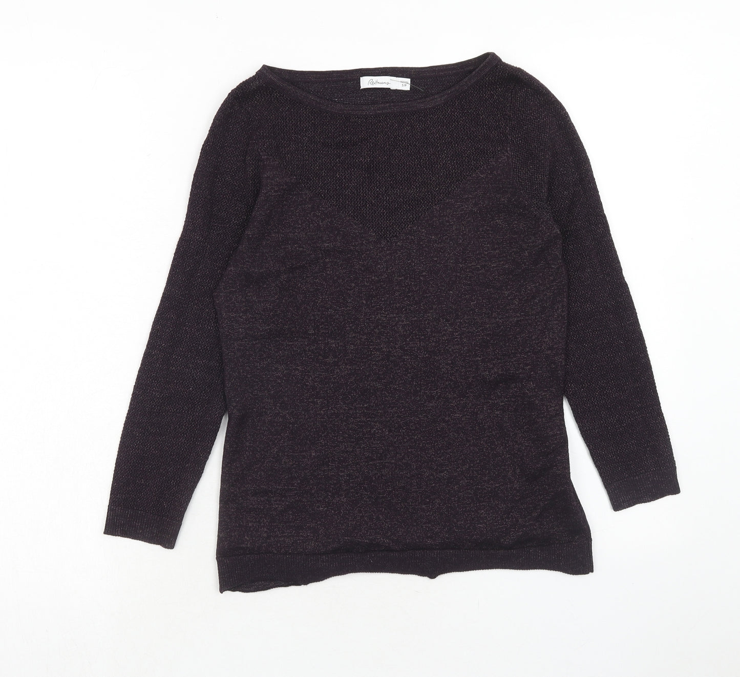 Reitmans Womens Purple Round Neck Viscose Pullover Jumper Size S