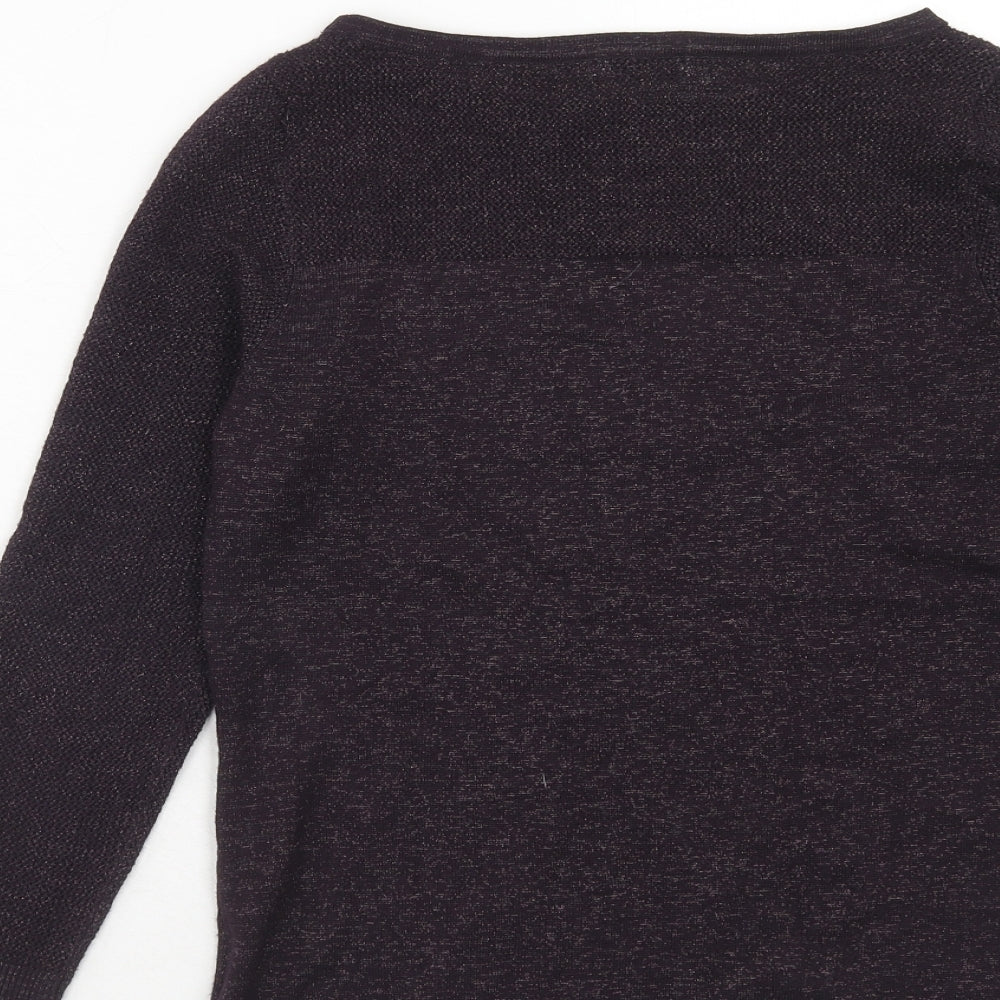 Reitmans Womens Purple Round Neck Viscose Pullover Jumper Size S