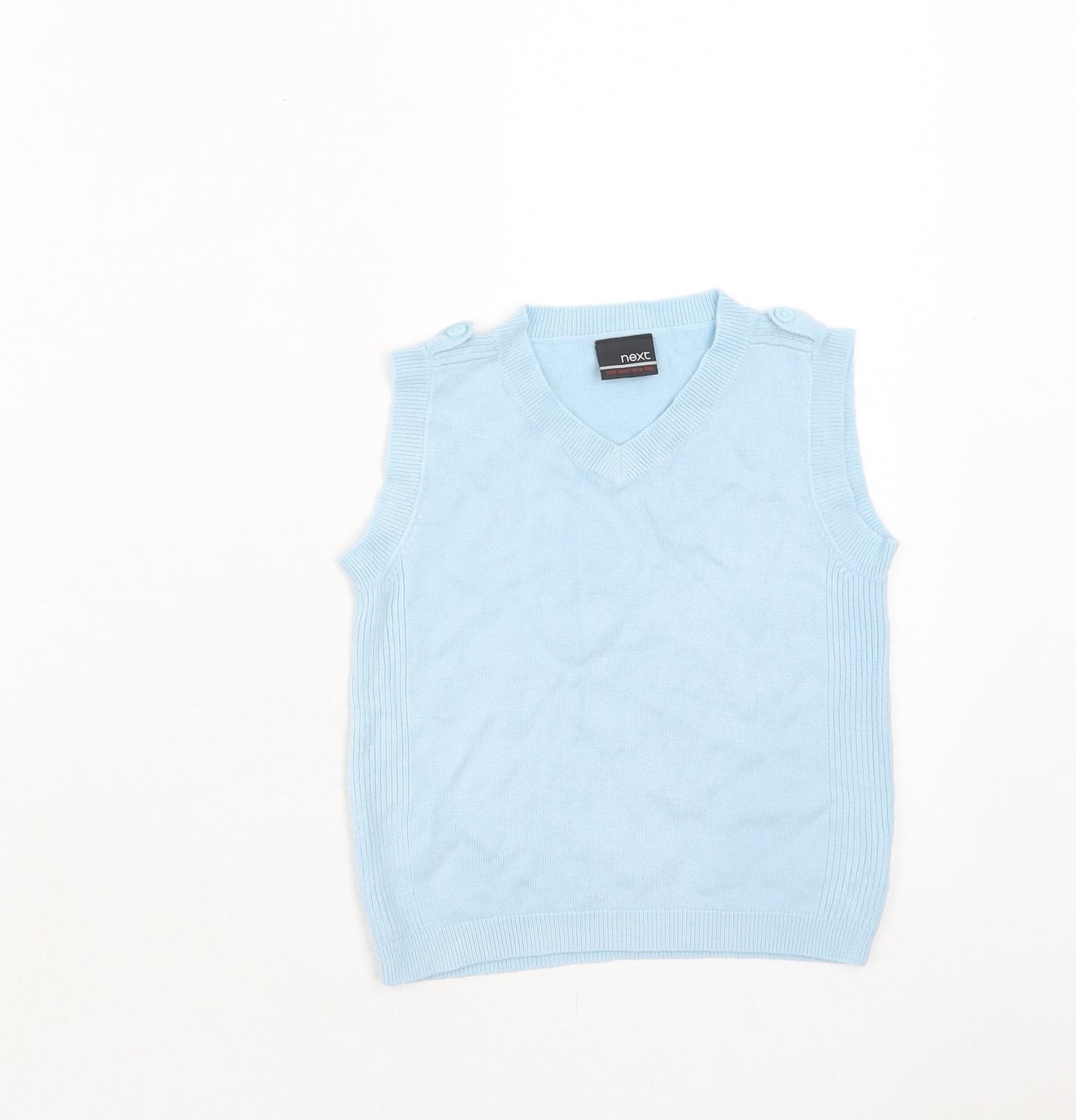 NEXT Boys Blue V-Neck Acrylic Vest Jumper Size 2 Years Pullover