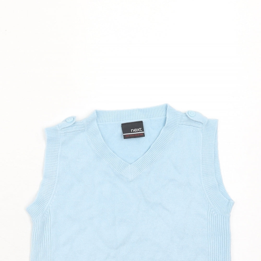 NEXT Boys Blue V-Neck Acrylic Vest Jumper Size 2 Years Pullover