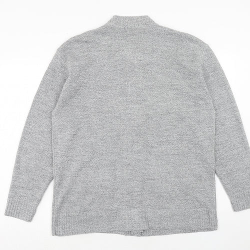 Bellissimo Womens Grey Round Neck Acrylic Cardigan Jumper Size XL