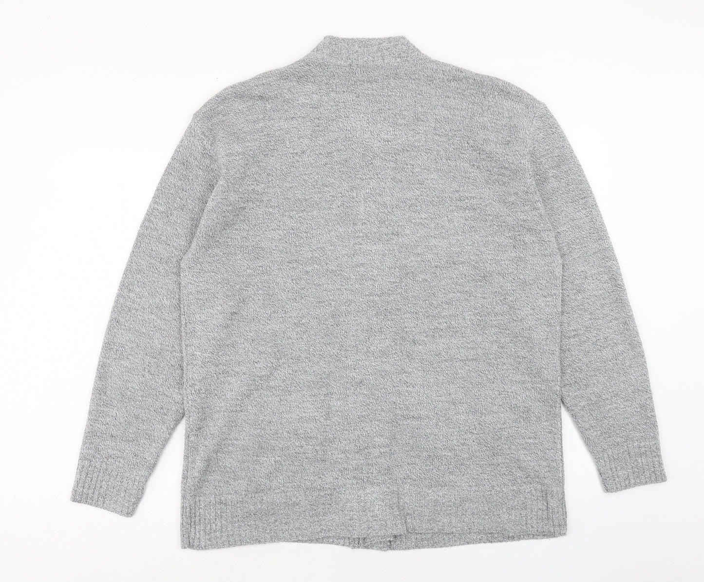Bellissimo Womens Grey Round Neck Acrylic Cardigan Jumper Size XL
