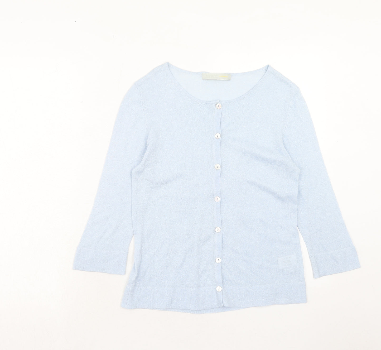 Kaliko Womens Blue Round Neck Viscose Cardigan Jumper Size 12