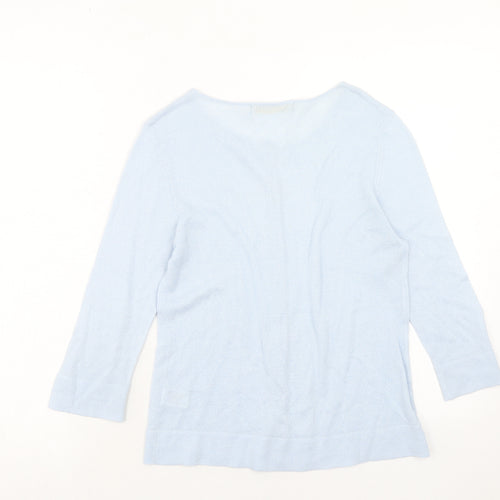 Kaliko Womens Blue Round Neck Viscose Cardigan Jumper Size 12