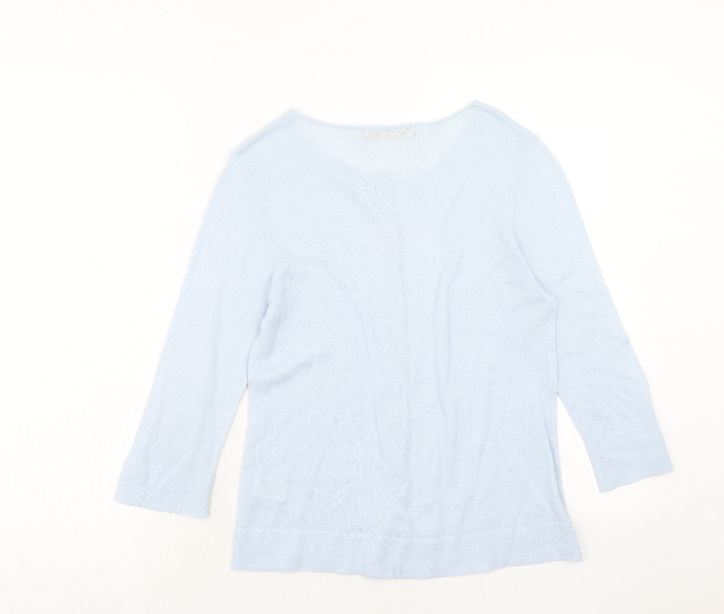 Kaliko Womens Blue Round Neck Viscose Cardigan Jumper Size 12
