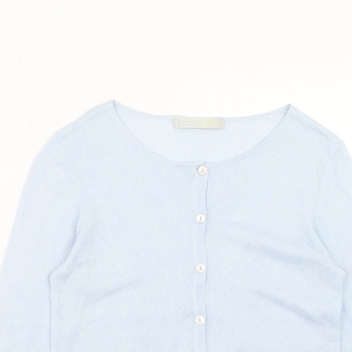 Kaliko Womens Blue Round Neck Viscose Cardigan Jumper Size 12