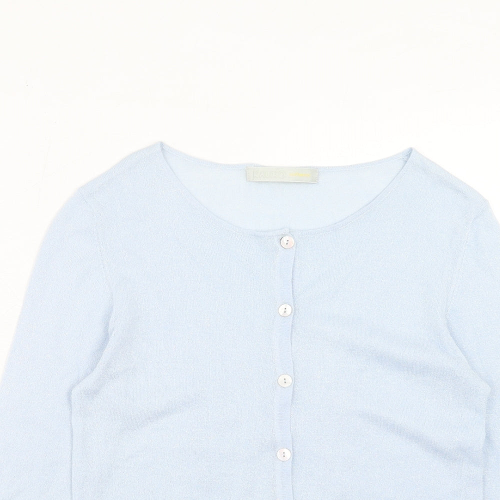 Kaliko Womens Blue Round Neck Viscose Cardigan Jumper Size 12