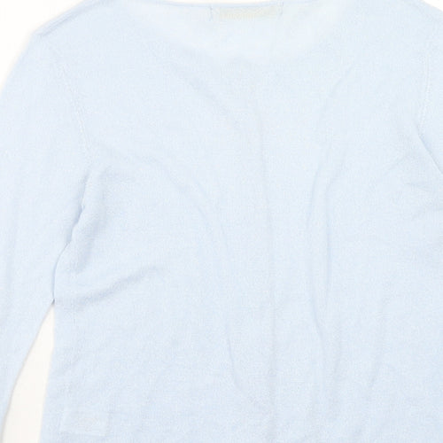 Kaliko Womens Blue Round Neck Viscose Cardigan Jumper Size 12