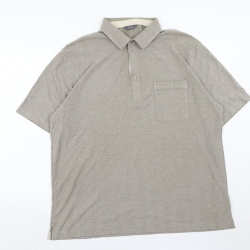 Wolsey Mens Brown Cotton Polo Size 2XL Collared Button