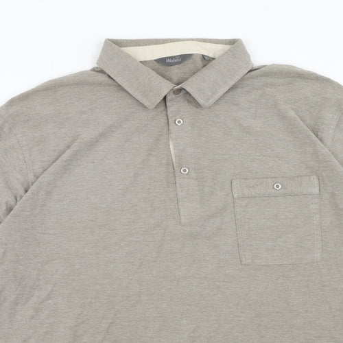Wolsey Mens Brown Cotton Polo Size 2XL Collared Button