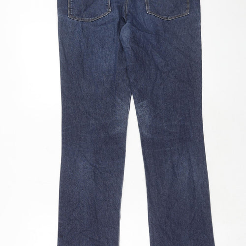 Dorothy Perkins Womens Blue Cotton Straight Jeans Size 10 Regular Zip