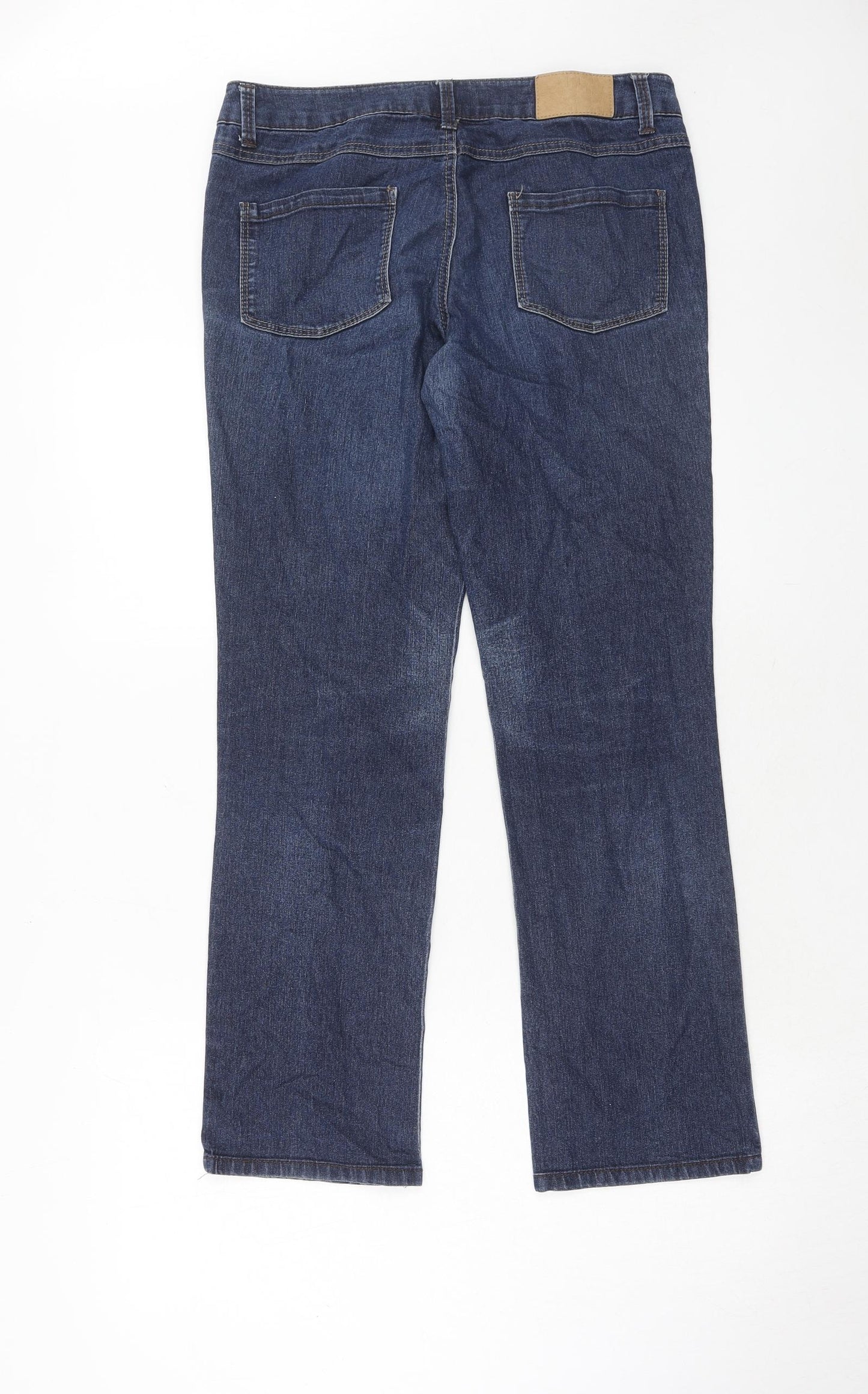 Dorothy Perkins Womens Blue Cotton Straight Jeans Size 10 Regular Zip