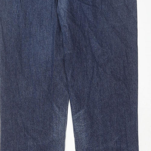 Dorothy Perkins Womens Blue Cotton Straight Jeans Size 10 Regular Zip