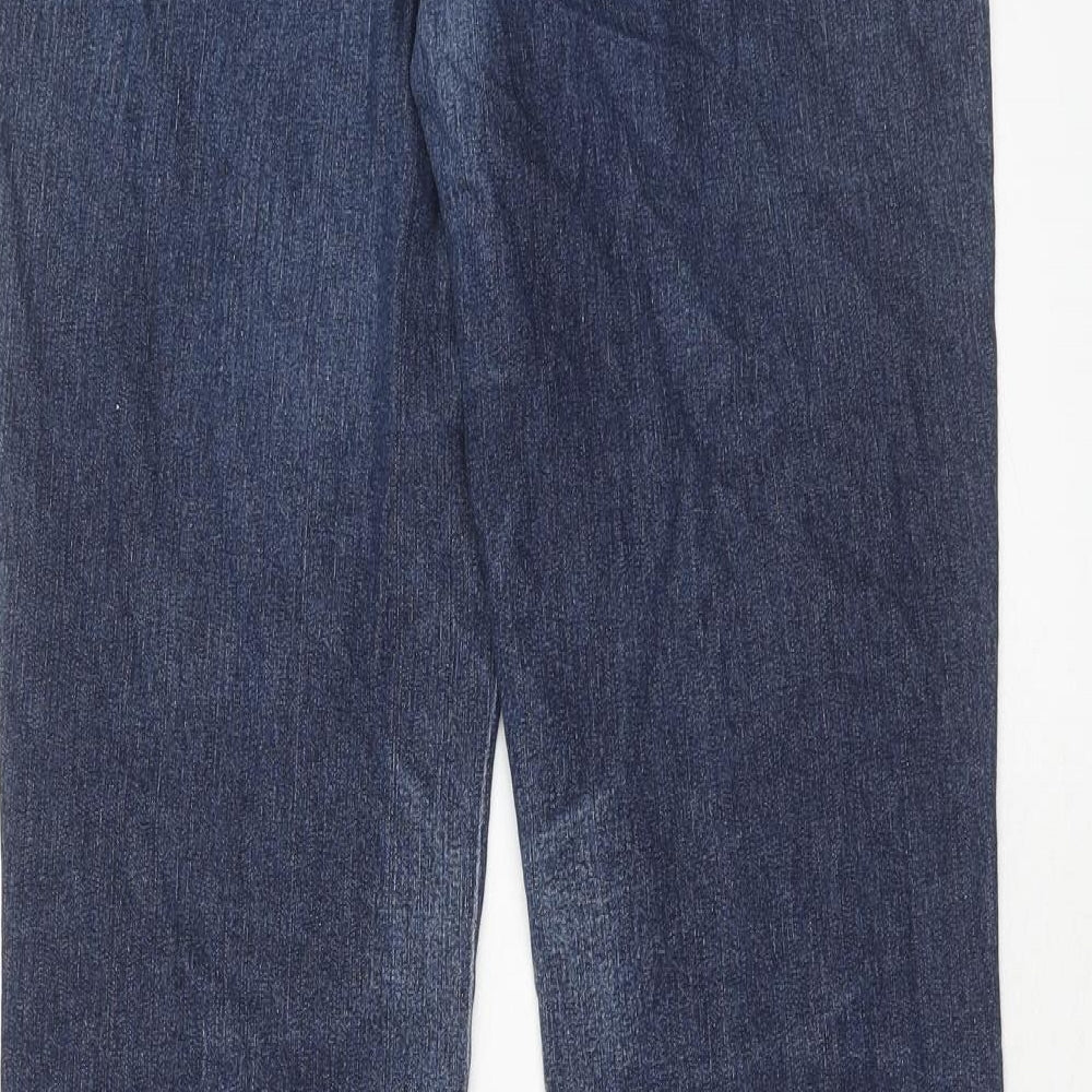 Dorothy Perkins Womens Blue Cotton Straight Jeans Size 10 Regular Zip