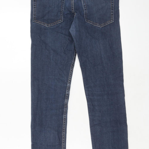 H&M Boys Blue Cotton Skinny Jeans Size 13-14 Years Regular Zip