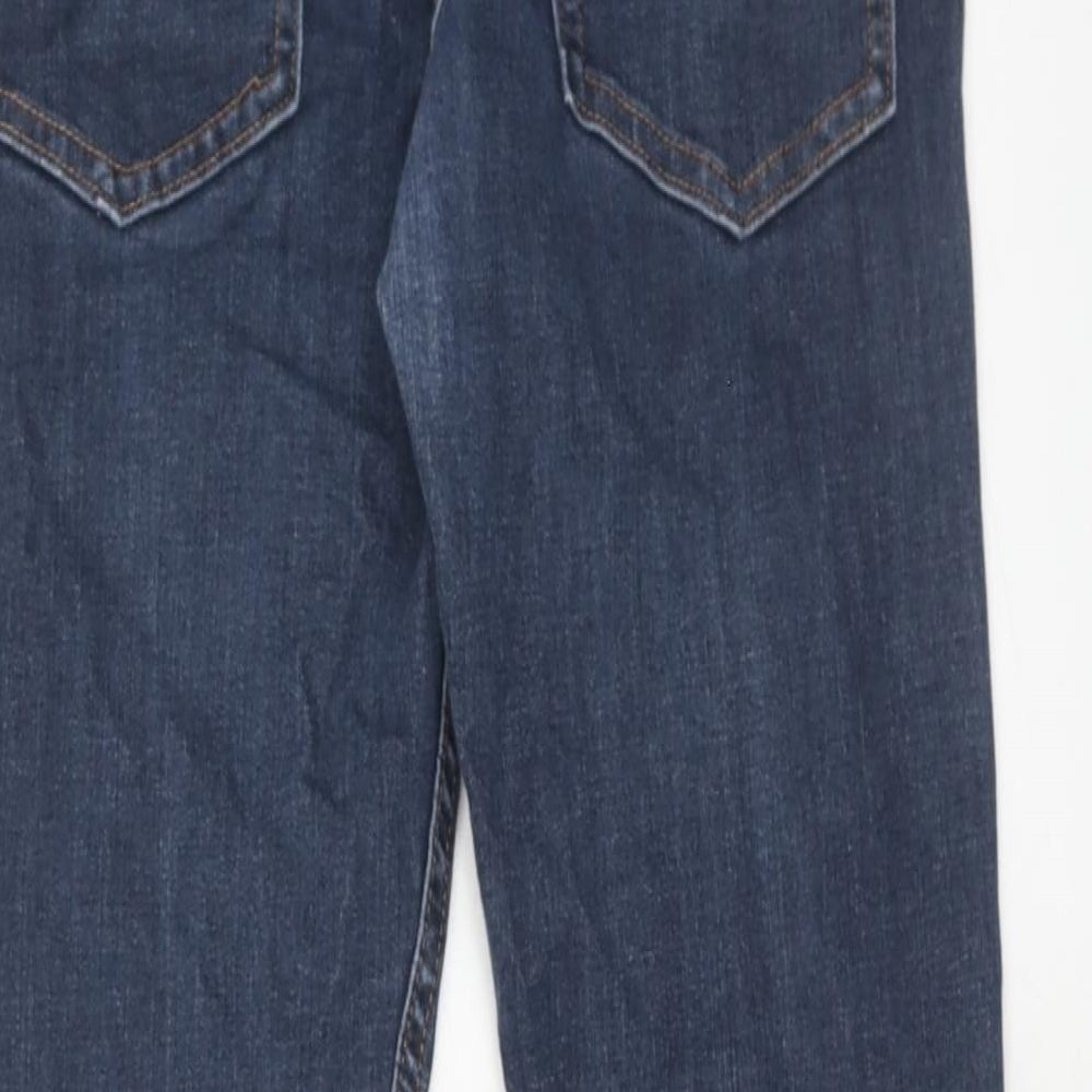 H&M Boys Blue Cotton Skinny Jeans Size 13-14 Years Regular Zip