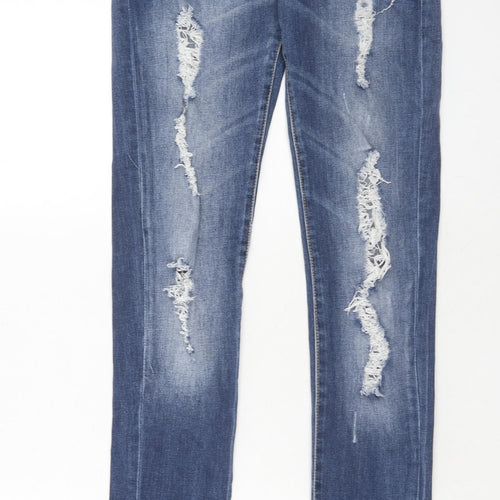 Zara Womens Blue Cotton Skinny Jeans Size 8 Regular Zip