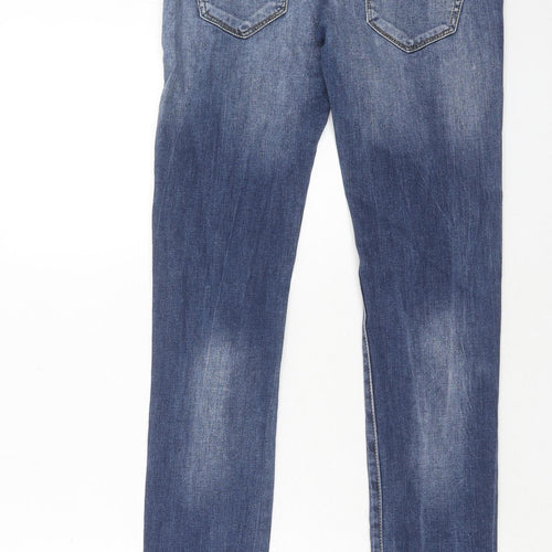 Zara Womens Blue Cotton Skinny Jeans Size 8 Regular Zip