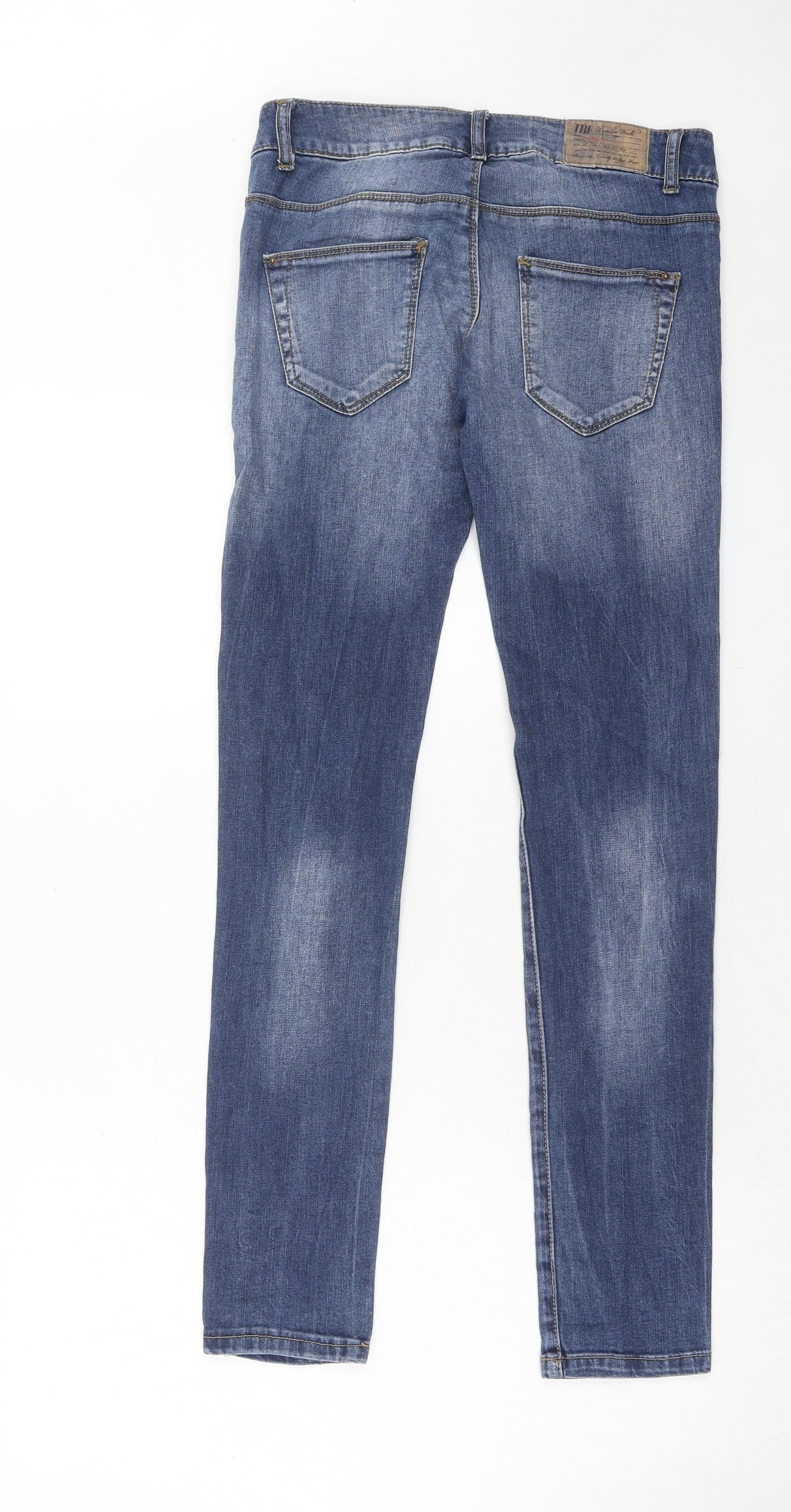 Zara Womens Blue Cotton Skinny Jeans Size 8 Regular Zip
