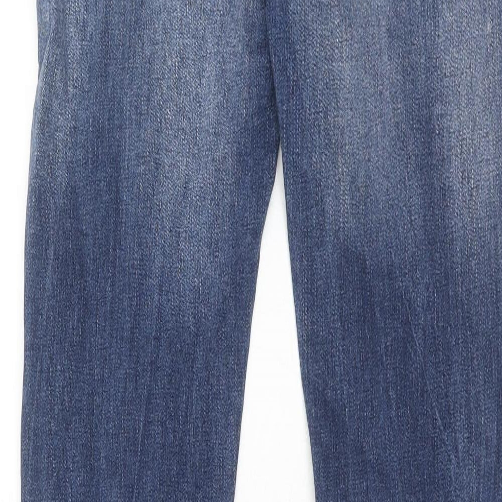 Zara Womens Blue Cotton Skinny Jeans Size 8 Regular Zip