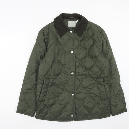 ASOS Womens Green Quilted Jacket Size 10 Button