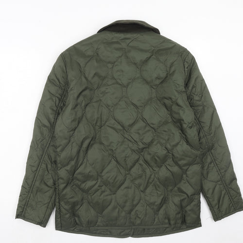 ASOS Womens Green Quilted Jacket Size 10 Button