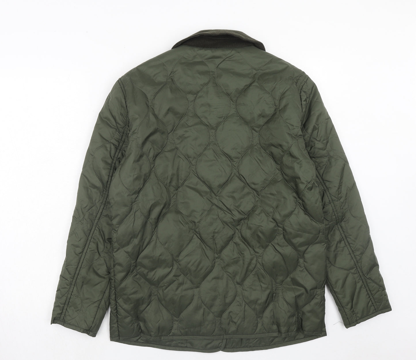 ASOS Womens Green Quilted Jacket Size 10 Button