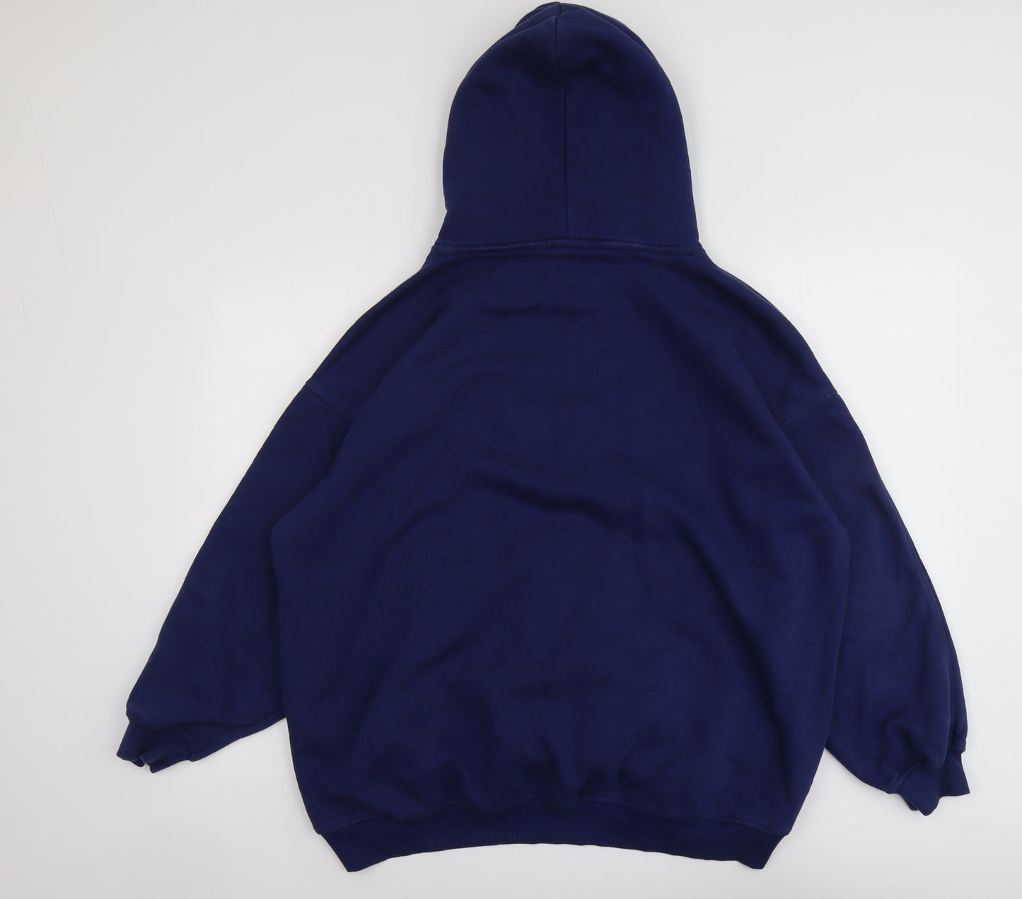 Zara Mens Blue Cotton Pullover Hoodie Size L