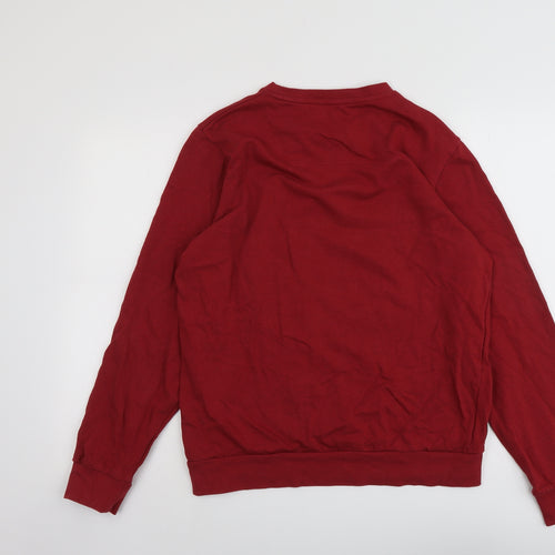 Threadbare Womens Red Cotton Pullover Sweatshirt Size L Pullover - All I want for Christmas is booze Unisex