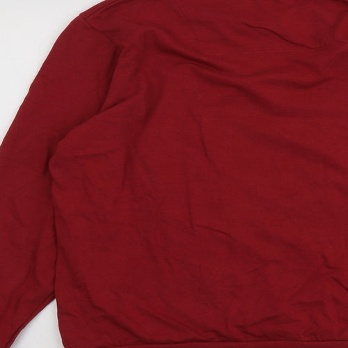 Threadbare Womens Red Cotton Pullover Sweatshirt Size L Pullover - All I want for Christmas is booze Unisex