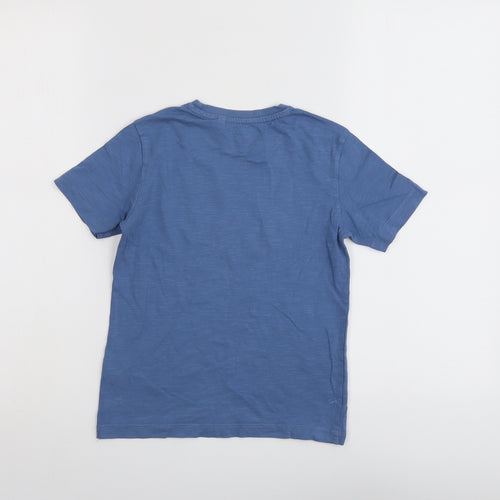 NEXT Boys Blue Cotton Basic T-Shirt Size 5 Years Round Neck Pullover - Triceratops