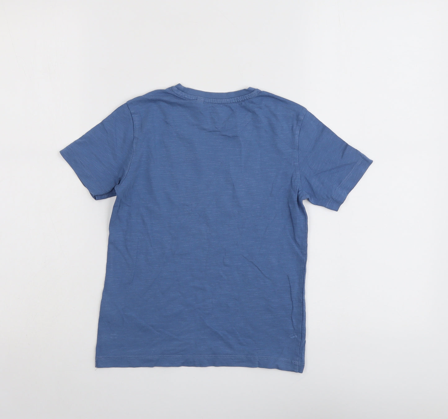 NEXT Boys Blue Cotton Basic T-Shirt Size 5 Years Round Neck Pullover - Triceratops