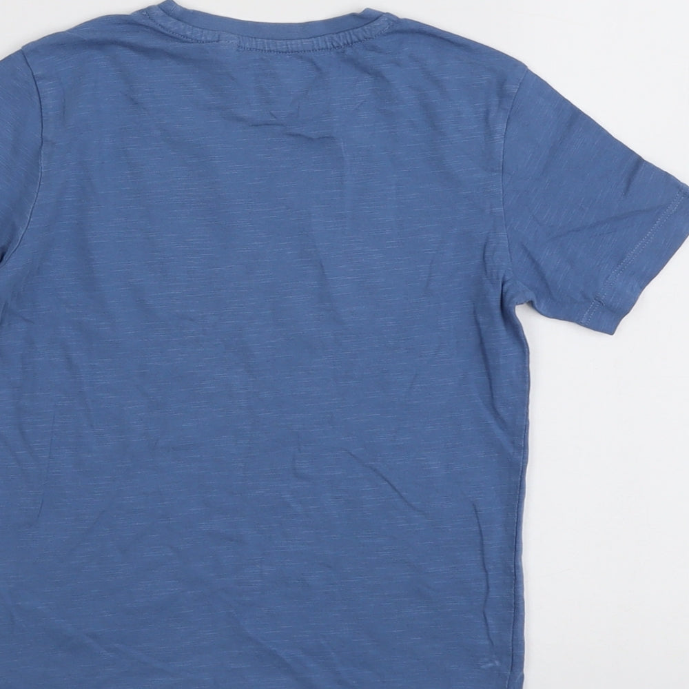 NEXT Boys Blue Cotton Basic T-Shirt Size 5 Years Round Neck Pullover - Triceratops