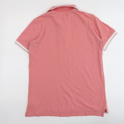 Henri Lloyd Mens Pink Cotton Polo Size S Collared Button