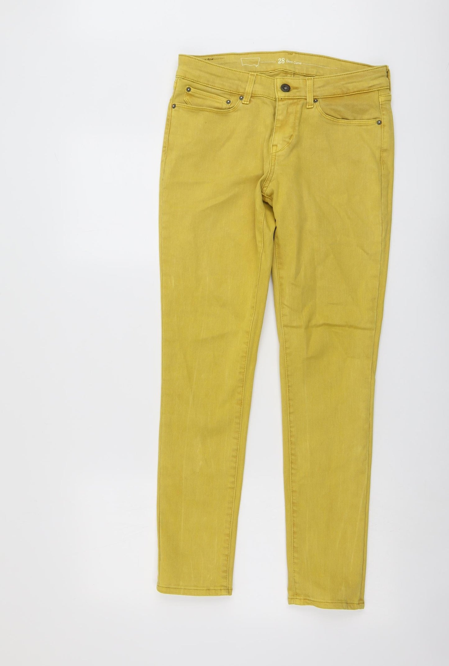 Levi's Womens Yellow Cotton Skinny Jeans Size 28 in L29 in Regular Button