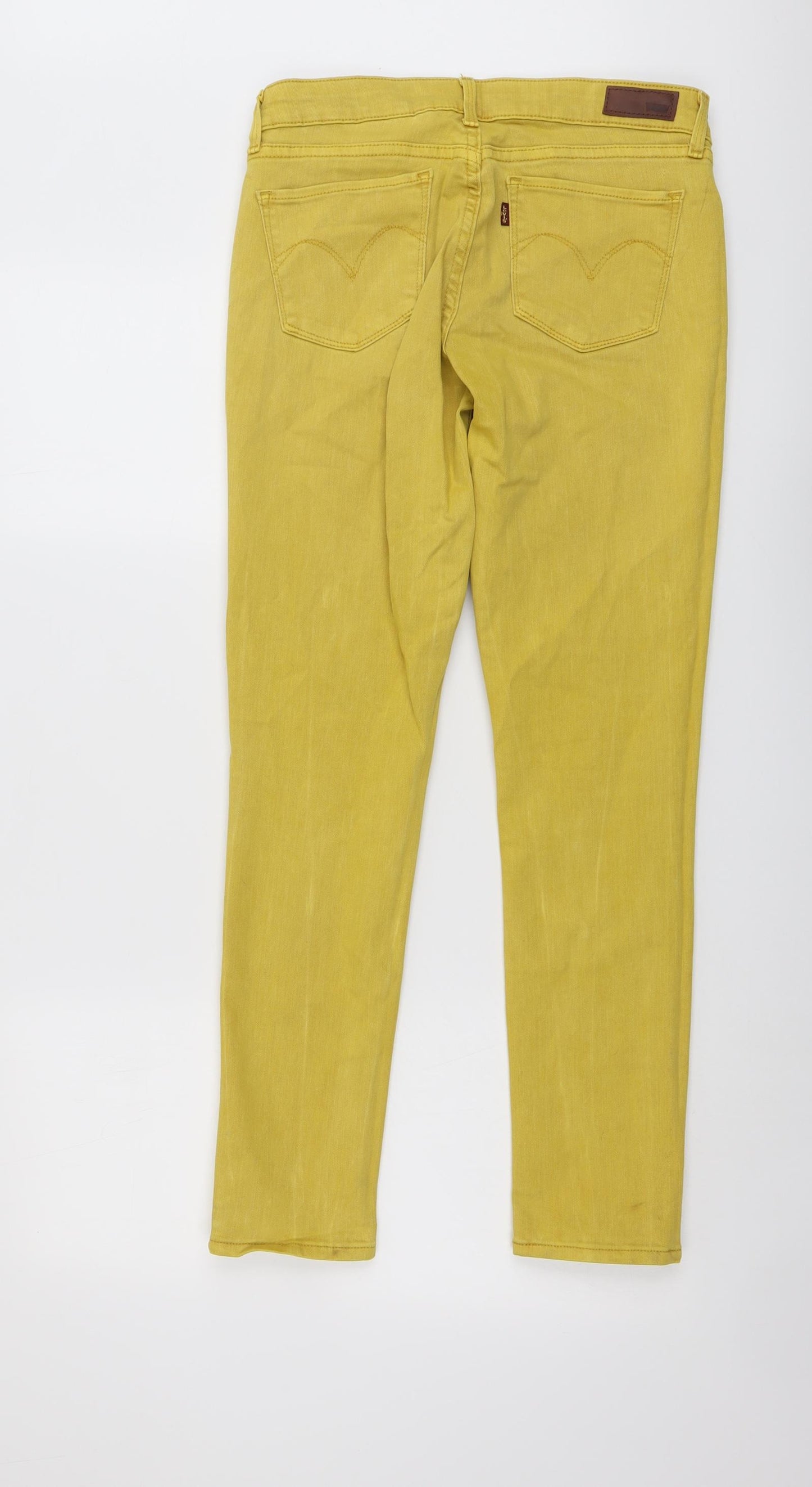 Levi's Womens Yellow Cotton Skinny Jeans Size 28 in L29 in Regular Button