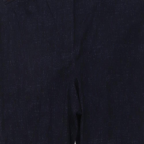 Per Una Womens Blue Cotton Chino Trousers Size 16 Regular Button