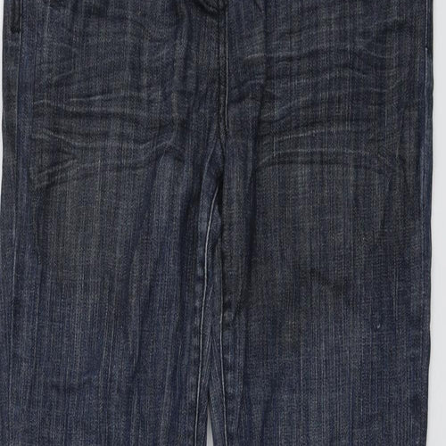 NEXT Womens Blue Cotton Bootcut Jeans Size 12 L30 in Regular Button