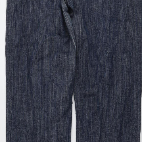 NEXT Womens Blue Cotton Bootcut Jeans Size 12 L30 in Regular Button