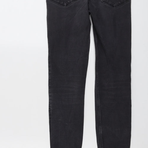 Zara Womens Grey Cotton Skinny Jeans Size 6 L27 in Regular Button