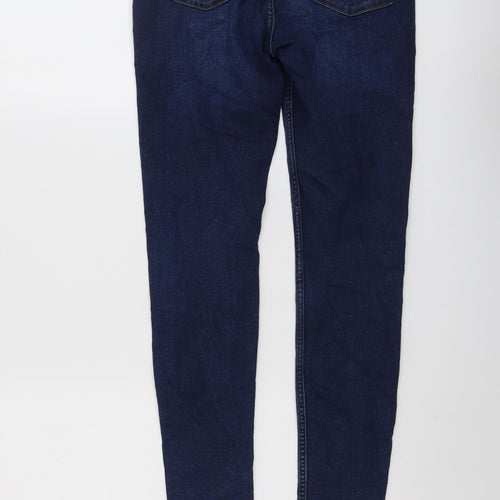 Zara Womens Blue Cotton Skinny Jeans Size 10 L27 in Regular Button