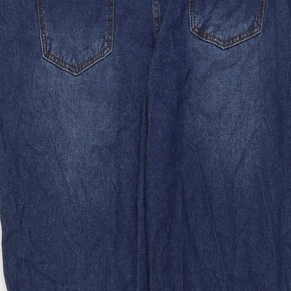 Boohoo Womens Blue Cotton Mom Jeans Size 22 L28 in Regular Button