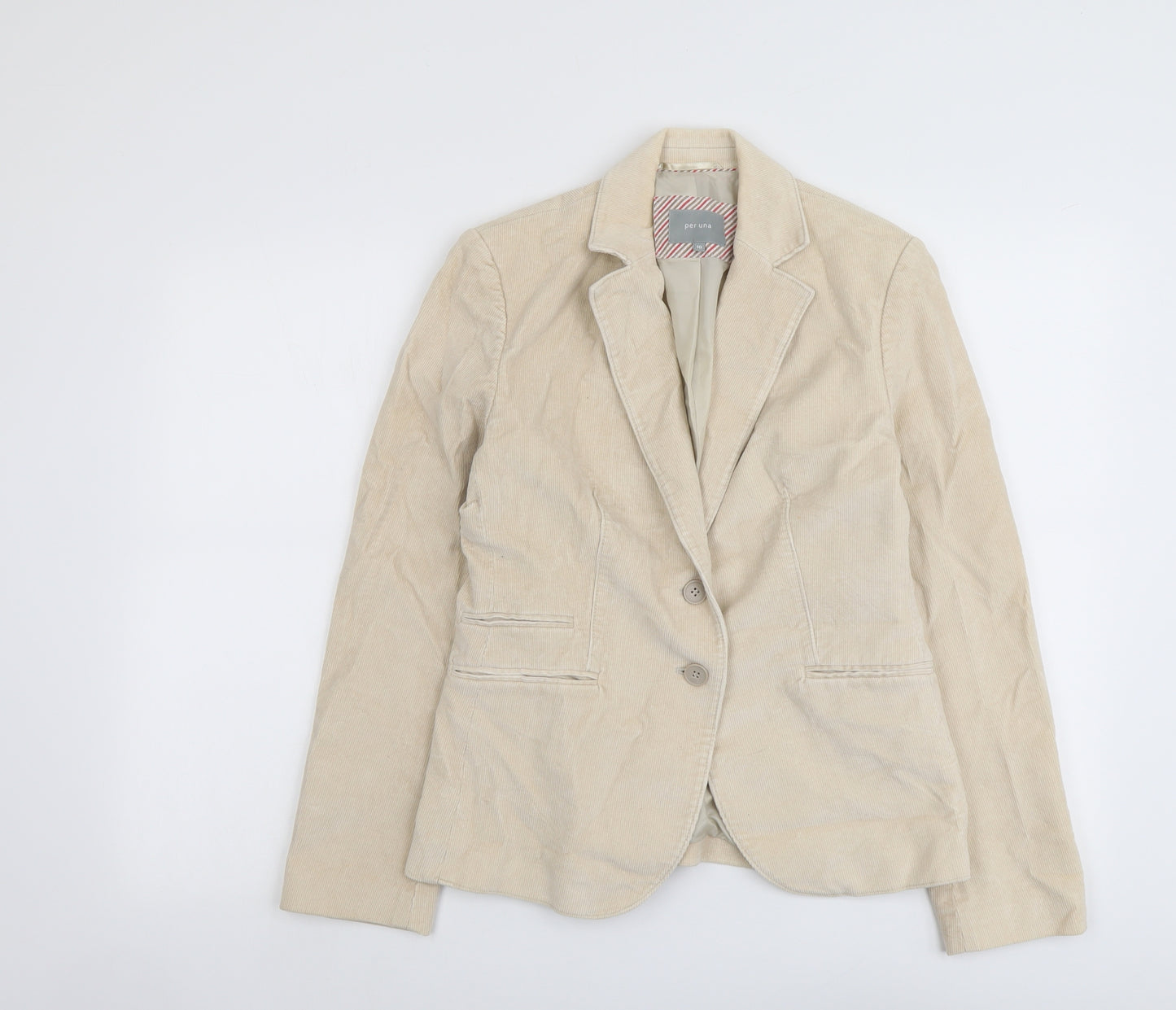 Per Una Womens Beige Jacket Size 10 Button