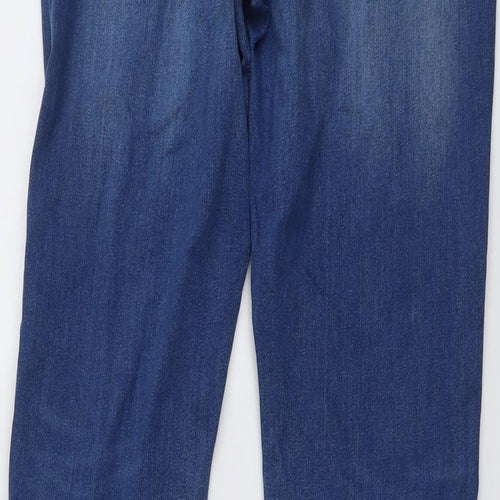Marks and Spencer Womens Blue Cotton Skinny Jeans Size 10 L30 in Relaxed Button