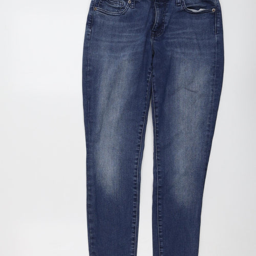 Gap Womens Blue Cotton Skinny Jeans Size 10 L28 in Regular Button