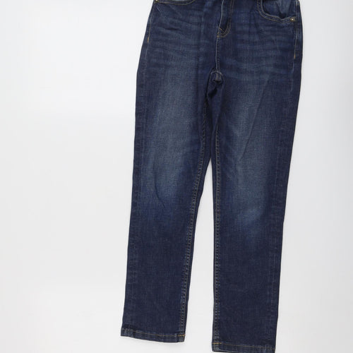 Marks and Spencer Boys Blue Cotton Skinny Jeans Size 10-11 Years Regular Button