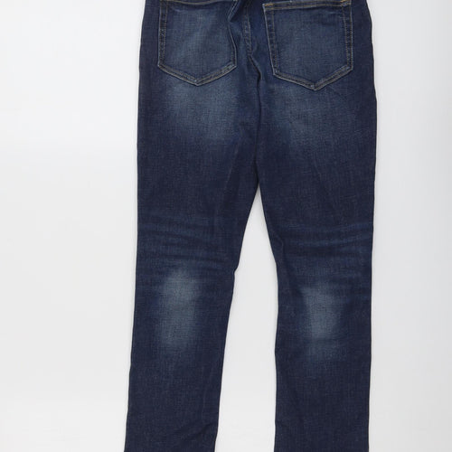 Marks and Spencer Boys Blue Cotton Skinny Jeans Size 10-11 Years Regular Button