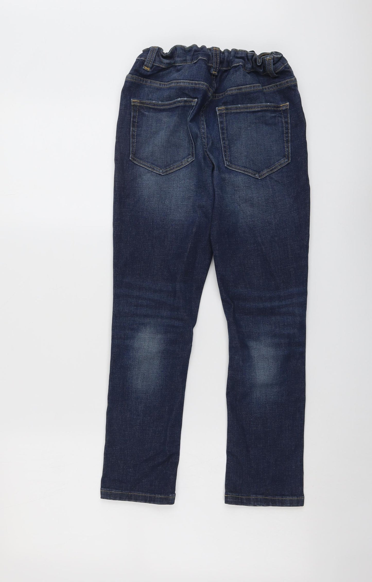 Marks and Spencer Boys Blue Cotton Skinny Jeans Size 10-11 Years Regular Button