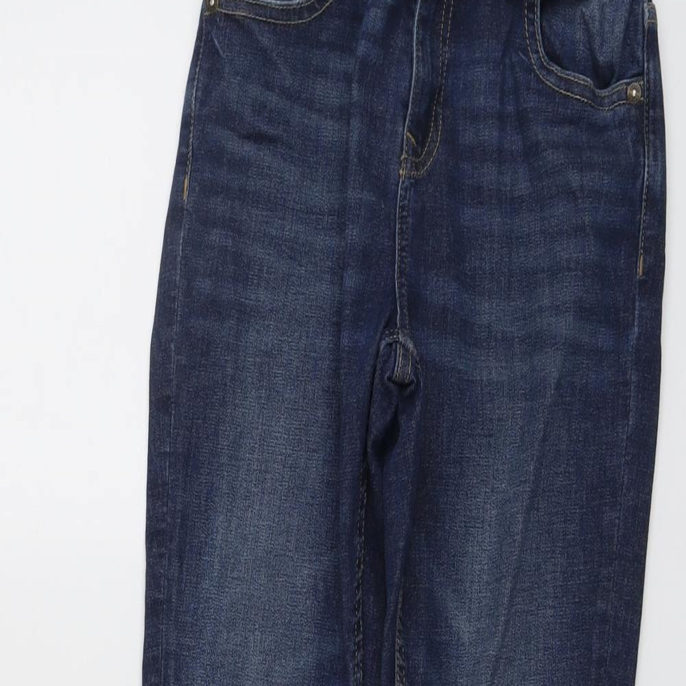 Marks and Spencer Boys Blue Cotton Skinny Jeans Size 10-11 Years Regular Button
